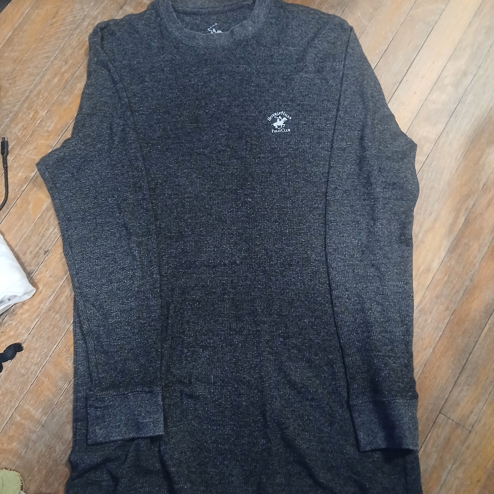 Beverly Hills Polo Club Charcoal Crewneck Long Sleeve Shirt